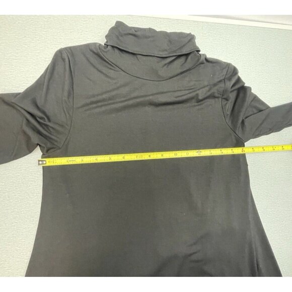 Lulus NWT  Black Long Sleeves Lined Black Flare Dress Rayon Size M - Picture 7 of 12